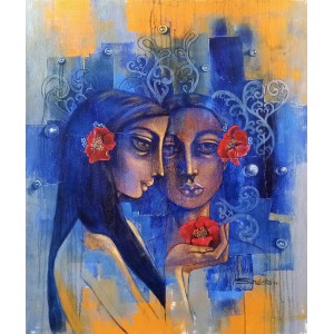 Shaista Momin, Untitled, 32 x 38 Inch, Acrylic on Canvas, Figurative Painting, AC-SHM-029